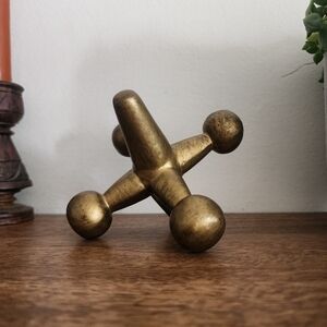 MCM Jax Metal Gold Paintbrush Medium Size sculptural paperweight Décor